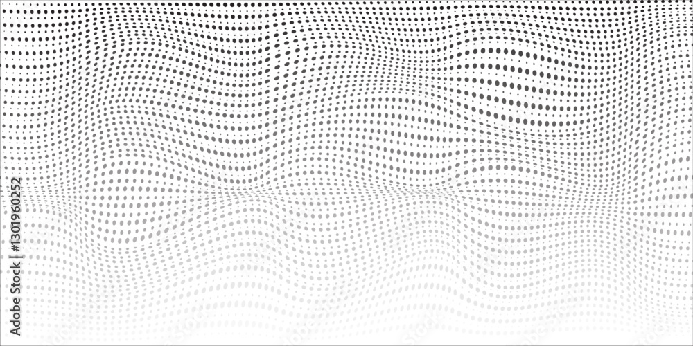 Wall mural wave 3d. wave of particles. futuristic point wave. design for poster. technology vector background. 