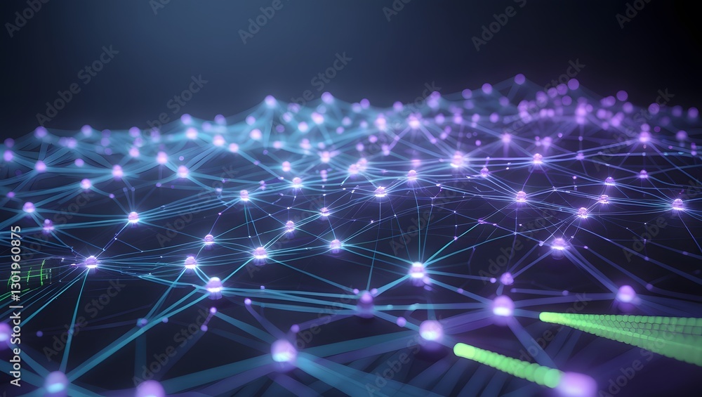Poster connected network: a captivating digital depiction of a complex network, showcasing interconnected n