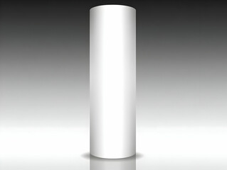 3D Illustration- White Cylinder on Gradient Background