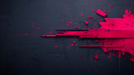 Coral and Graphite Jagged Brushstroke Art with Halftone Shards and Grunge Corrosion for Industrial Designs
