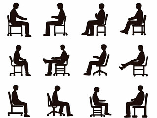 Illustration - Sitting Poses Silhouette Collection