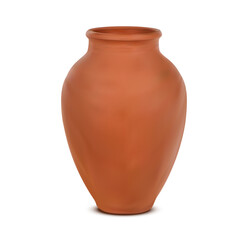 3d clay vase isolated on a white background