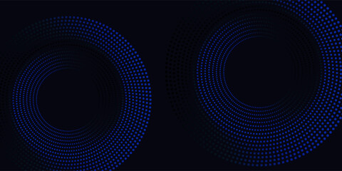Abstract blue geometric lines glowing on dark blue background. illustration vector