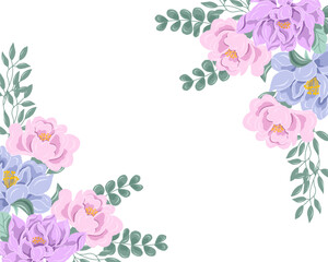 Purple Magnolia and Pink Flower Border