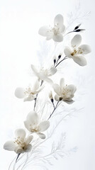 Illustration White Flowers Floral Design Abstract Background