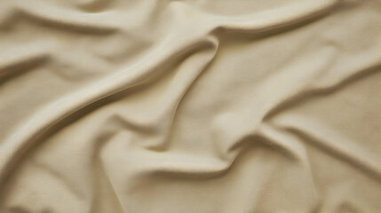 Obraz premium Beige Fabric Texture Background Image - Soft, Draped, Textured, Cloth, Material, Textile, Wrinkled, Folds, Creases