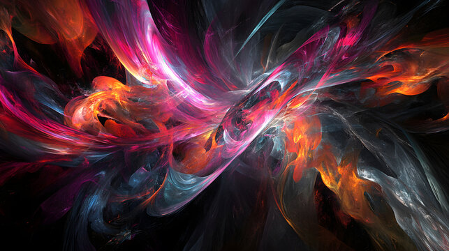 A swirling galaxy-like pattern with vivid cosmic elements, conveying a sense of boundless space.