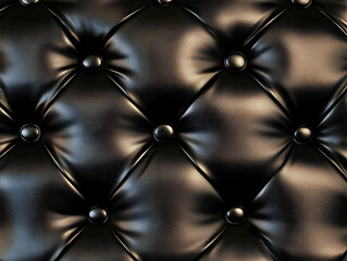 Fototapeta premium Black Leather Texture Background, Luxurious Upholstery
