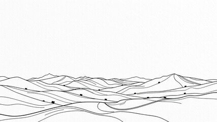 Ethereal Landscapes: Lineart and Texture Dance on Canvas