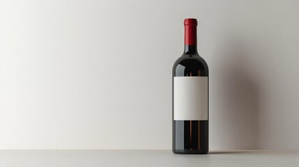 Glistening white wine bottle, glass catching light with elegance. Front tilts left, inviting allure and sophistication. A taste of luxury in every angle