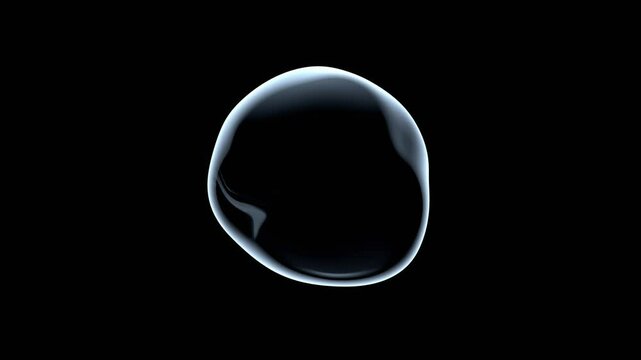 Water element background. Movement from left to right. Black and Green Screen background. Animation seamless loop. 3d render.