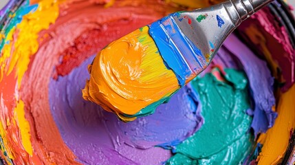 Obraz premium Close Up Colorful Oil Paints and Palette Knife