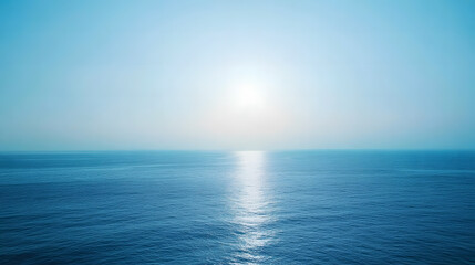 Fototapeta premium The soft reflection of the sun on a peaceful sea.