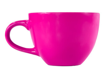 pink cup on white background
