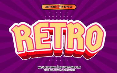 retro 3d art text effect editable template design