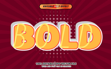 Yellow 3d bold cartoon comic text template