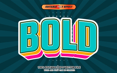 3d bold retro layer text effect template