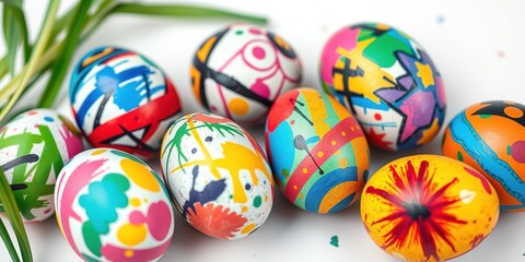 Fototapeta premium Creative Easter Eggs with Urban Graffiti and Abstract Designs