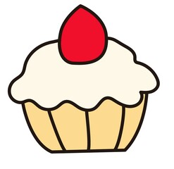 Cake on white background. Vector illustrator. pastries dessert menu