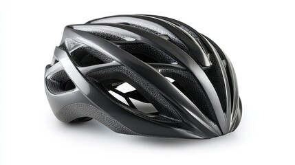 Aerodynamic road cycling helmet, ultra-lightweight and ventilated for enhanced comfort, isolated on a white background.