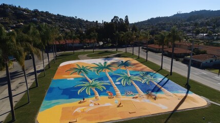 Colorful Park Mural Showcasing Community Spirit