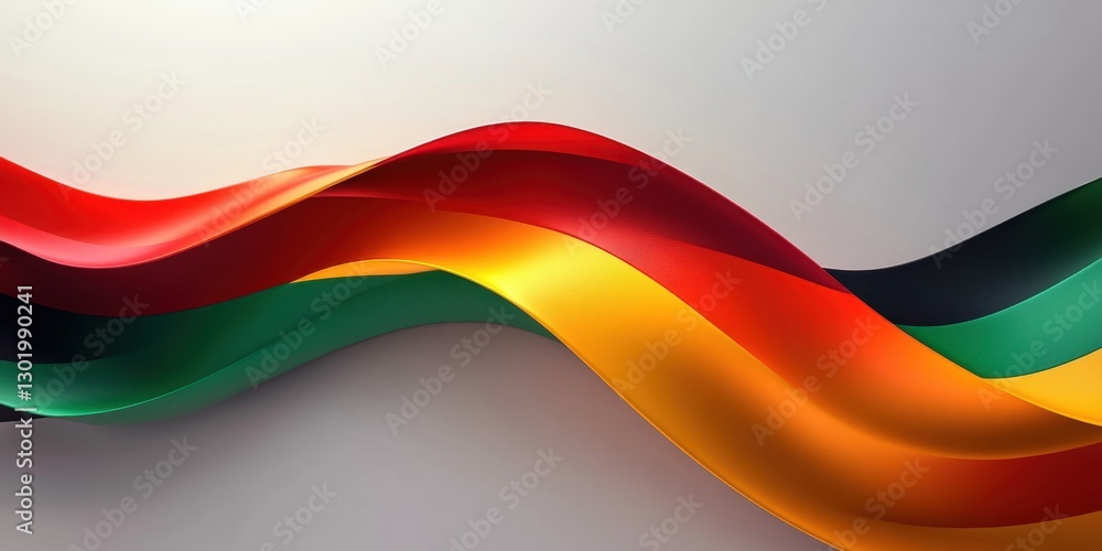 Aufkleber vibrant flowing ribbons of colors representing diversity and unity in a smooth abstract design