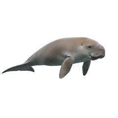 Fototapeta premium Dugong on high quality transparent background png