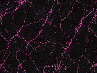 Abstract black marble texture with vibrant pink veins, suitable for backgrounds or designs