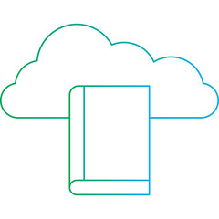 Cloud Library icon single vector illustration