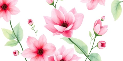 Pastel Pink Watercolour Floral Background for Websites