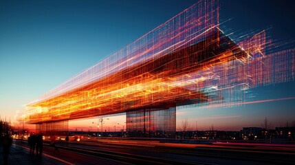 Fototapeta premium Long Exposure Abstract High Resolution Artwork of Night Cityscape