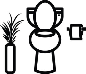 Toilet bowl vector outline