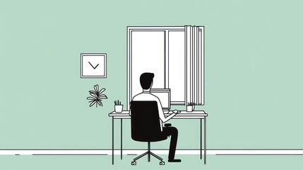 Home Office Workspace Illustration