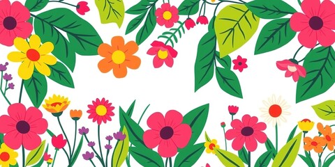 Springtime Blooms in Retro Paradise