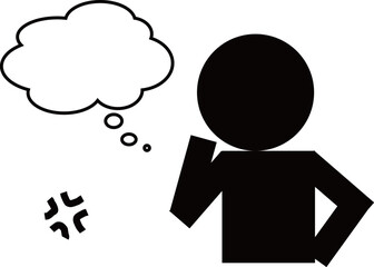 起こっていたり、考えている、走っている、悩んでいる人のアイコンです