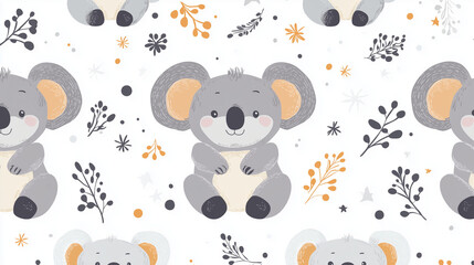 Koala cartoon pattern