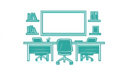 Fototapeta premium Collaborative Workspace Illustration