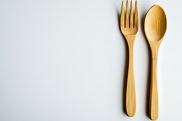 Elegant Bamboo Fork and Spoon Set