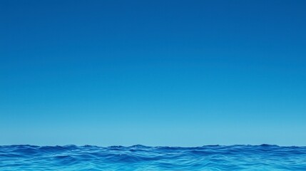 Obraz premium Calm Ocean Blue Sky Water Horizon Nature Background Serenity Peaceful Seascape Text