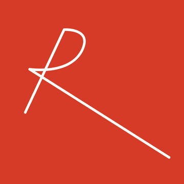 R Letter Sign On Red Background With White Colour