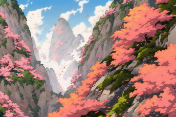 浮世絵（Ukiyoe）／旅・峠が見える風景	