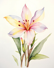 Naklejka premium pink lily flower illustration