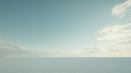 Obraz premium Serene Landscape with Blue Sky and White Clouds