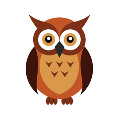 Fototapeta premium Cute cartoon owl design perfect for children's projects.