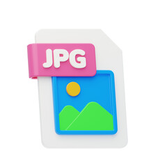 JPG File 3D Icon. File Style 3D Icon
