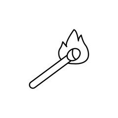 Match fire line icon