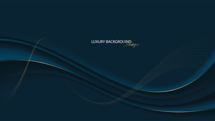 Blue background vector design. Luxury background with line and blue gradation color.
