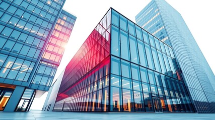 Futuristic Office Building with Geometric Design