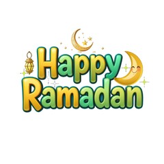 Happy ramadan with white backround.