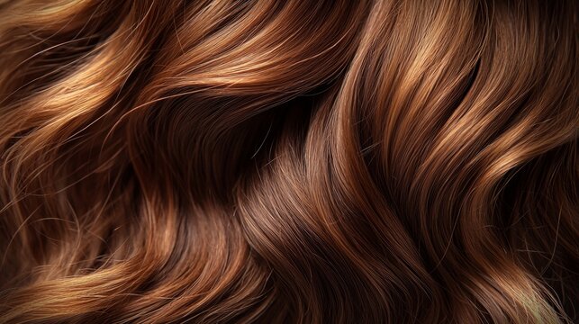 Smooth and Shiny Brown Hair Texture Close-Up